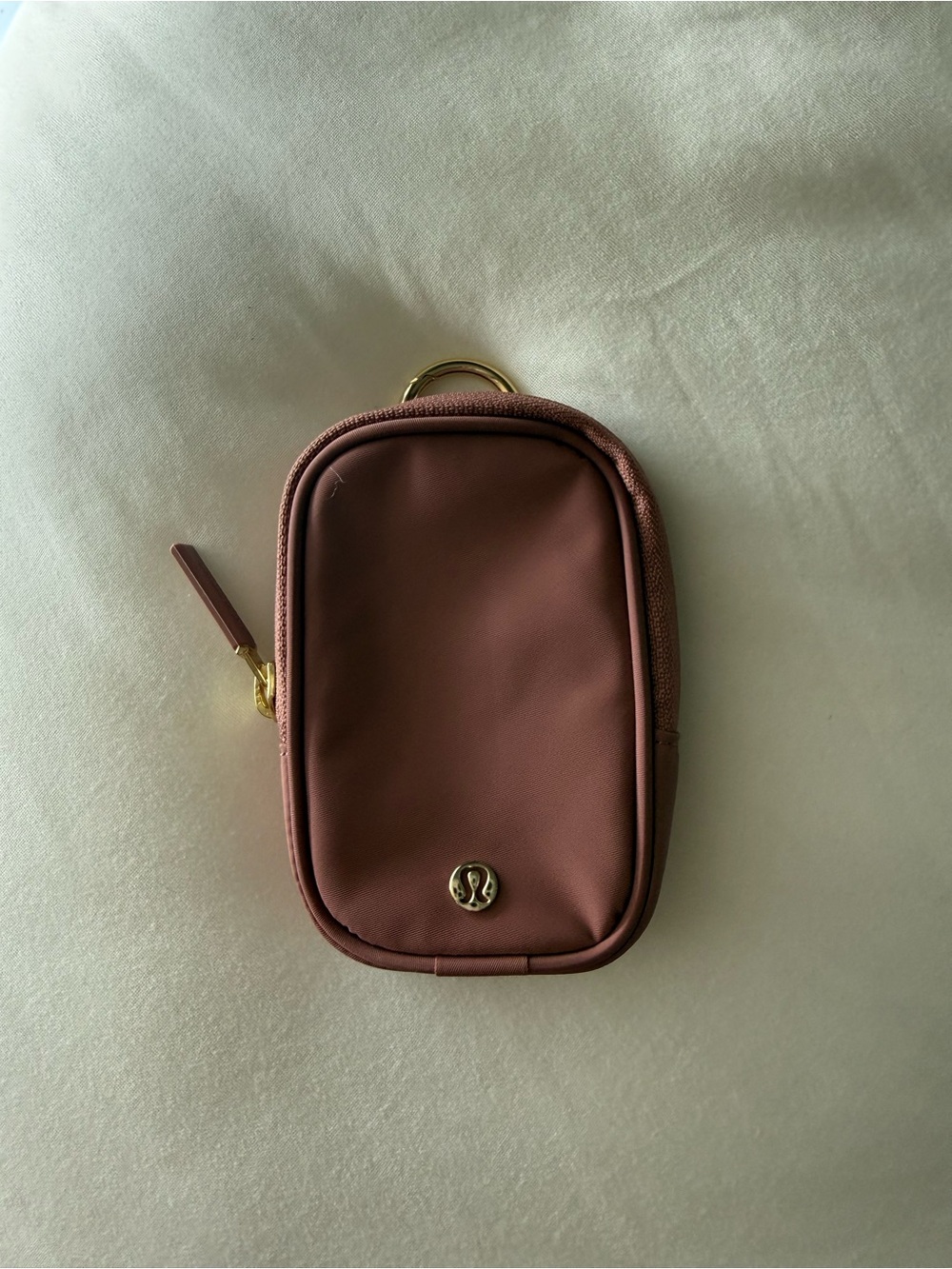 lululemon clippable nano pouch in red clay